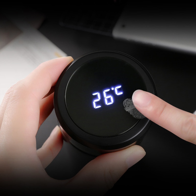 304 rustfri mælk smart stål lcd kaffekolber te display kop touch rustfri krus termisk termokande flaske vakuum vand