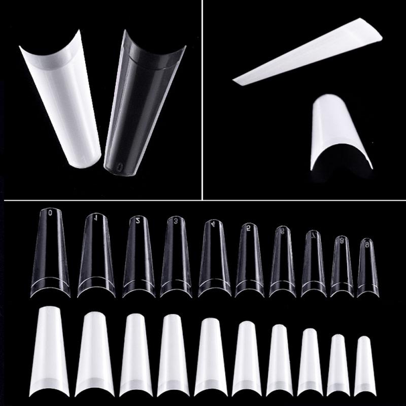 500 st naturlig vit klar falsk fransk hel halv akryl uv gel nail art tips nagelkonst dekorationsverktyg tillbehör