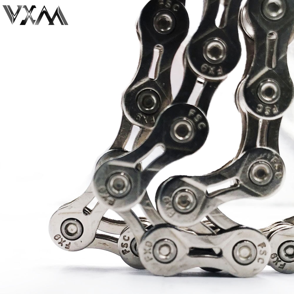 VXM łańcuch rowerowy 9 prędkości pół pusta łańcuchy rowerowe 9 S 116 linków ultra lekki wioślarz górski wioślarz szosowy o zmiennej prędkości zapakowane wioślarz części