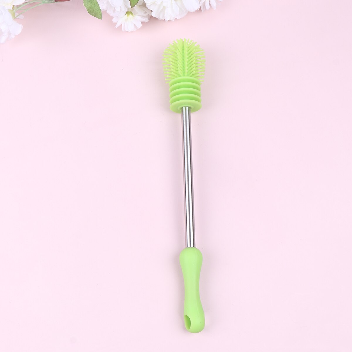 2 pçs punho longo garrafa de alimentação escova de limpeza copo de vidro escova garrafa de água caneca de escova para cozinha em casa (verde fluorescente)