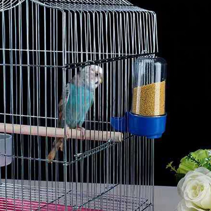 2 Pcs Bird Feeder and Drinker Set Clear Plastic Seed and Water Dispenser Large Capacity Fits Most Cage Automatic Feeding