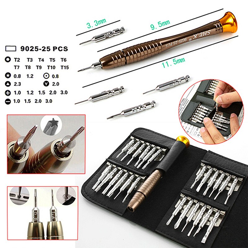 Schroevendraaier Set Precisie Mini Magnetische Schroevendraaier Bits Kit Telefoon Mobiele Ipad Camera Onderhoud Tool Reparatie