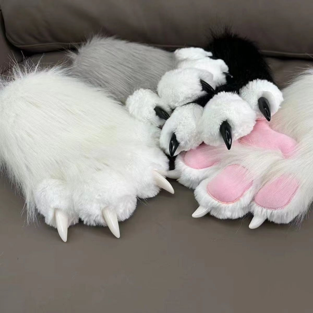 Kig fursuit kigurumi peludo animal garras unhas luvas cosplay traje wearable peludo animal pata cosplay adereços