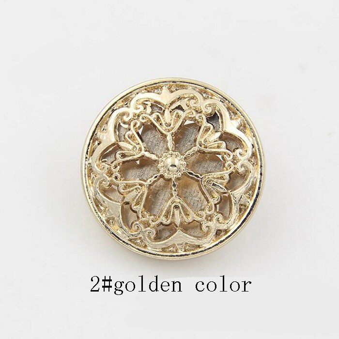 Knoppen 18/20/22/25mm metalen bloem voor trui jas shirt jasje handgemaakte Geschenkdoos craft DIY Naaien accessoires: 2 golden color / 22mm