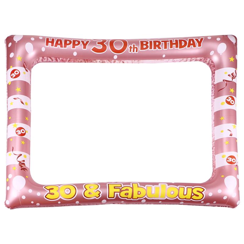 1 pc födelsedag uppblåsbar fotoram fest foto rekvisita ram foto rekvisita för födelsedagsfest dekoration för 18/16/21/30/40 år: 30 år gammal