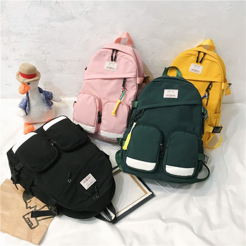 HOCODO Multi Tasche Frauen Rucksack unisex Schüler Bookbag Wasserdichte Nylon Große Kapazität Reise Rucksack Weibliche Schul
