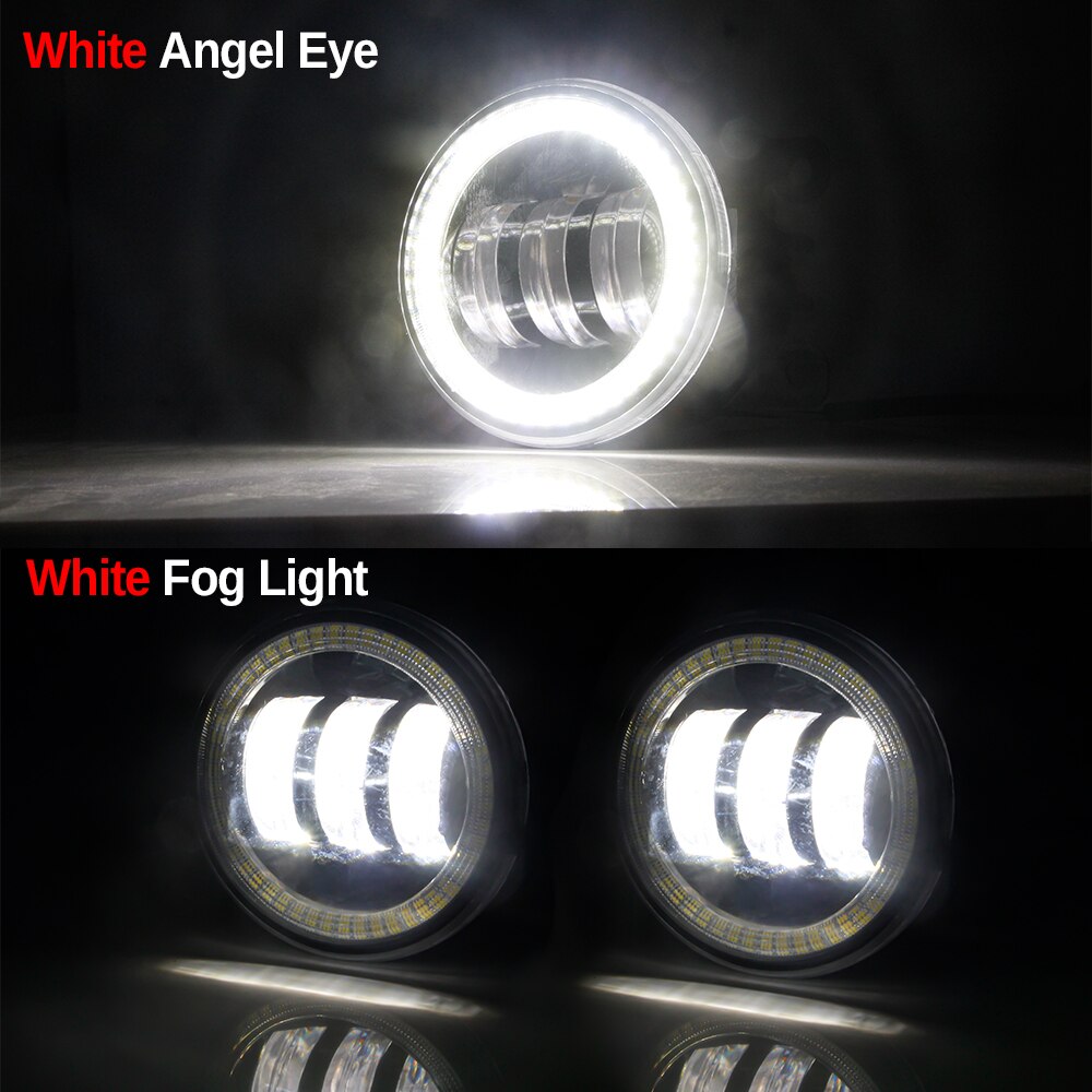 2 Pieces Angel Eye Fog Light For Suzuki Grand Vitara Jimny Swift SX4 Splash Alto Ignis Car LED Lens DRL Fog Daytime Running Lamp: White and White