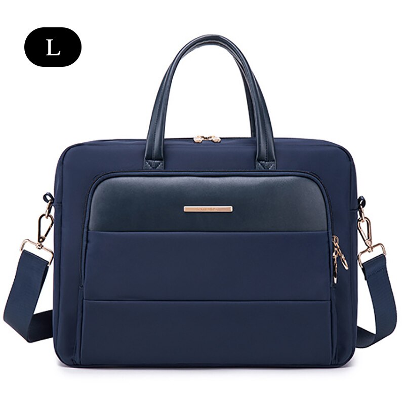 Capacity Briefcase Travel 13 14 15.6in Laptop Document Organizer Shoulder Bag Business Ipad Phone Notebook Storage Handbag X133C: Blue L