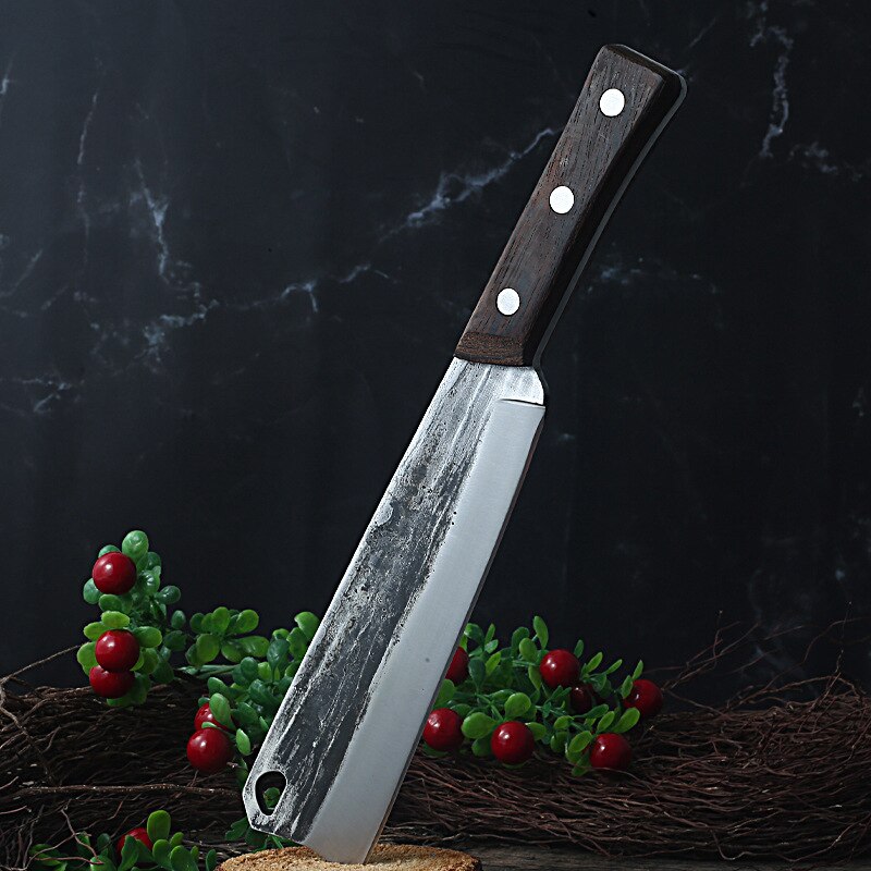 Hand Forging Bone Chopping knife Kitchen Chef Knives Cleaver Cutting with Wood Handle Chinese Meat Knife Butcher Outdoors Tools