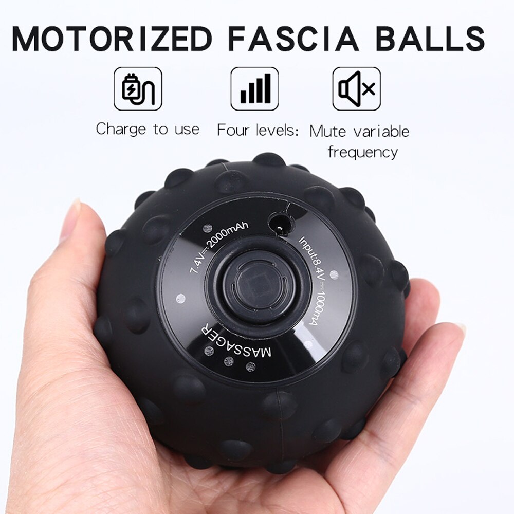 Electric Massage Ball 4-Speed Vibrating USB Rechargeable Training Yoga Fitness Full Body Ache Pain Massager