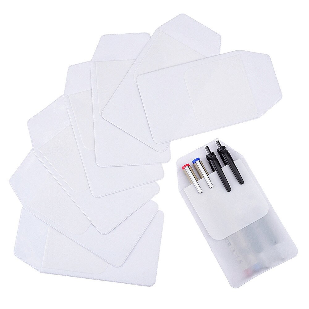XRHYY 10 Pack 8.5cm X14.5cm Pocket Protector Classic Transparent Pocket Protector School Hospital Office Supplies For Pen Leaks
