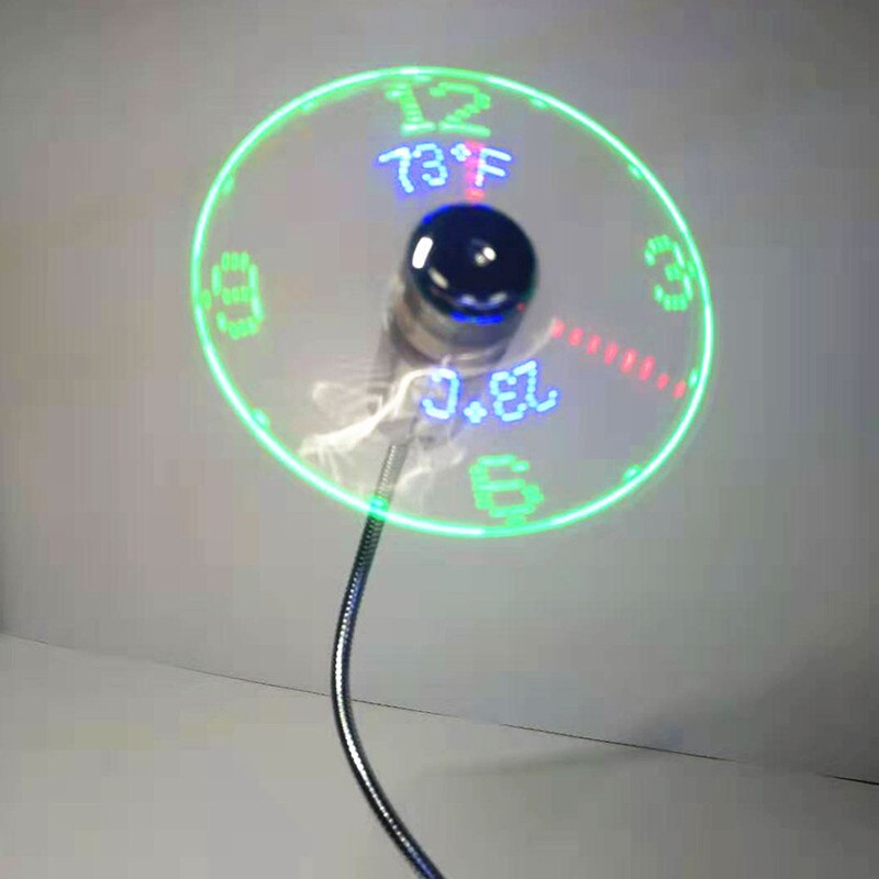 USB Fans Mini Time And Temperature Display Gft With LED Light Cool Gadgets Products For Laptop PC