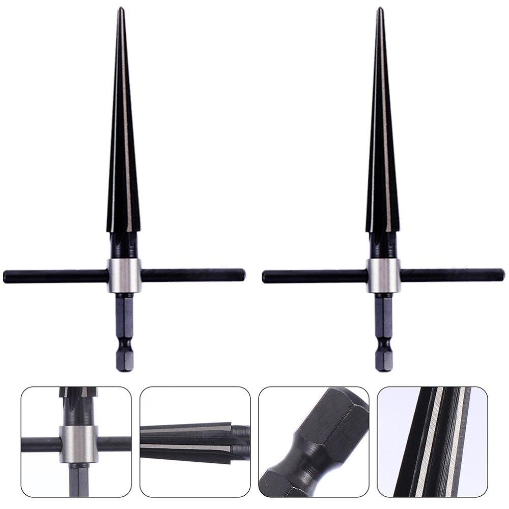 2 Pcs Hand Taper Reamer Taper Hole Expanding Chamfering Wood Working Hand Tool