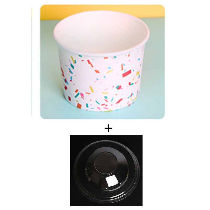 50pcs Net red ice cream paper cup disposable ice cream paper bowl yogurt cup birthday party favors cake dessert cups with lids: cup with lid5 / 8.5x5x7cm 50pcs