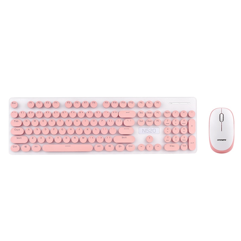 Gelée peigne Ultra mince 2.4G sans fil clavier et souris Combos pour PC portable bonbons rose femmes fille maison bureau clavier souris ensemble