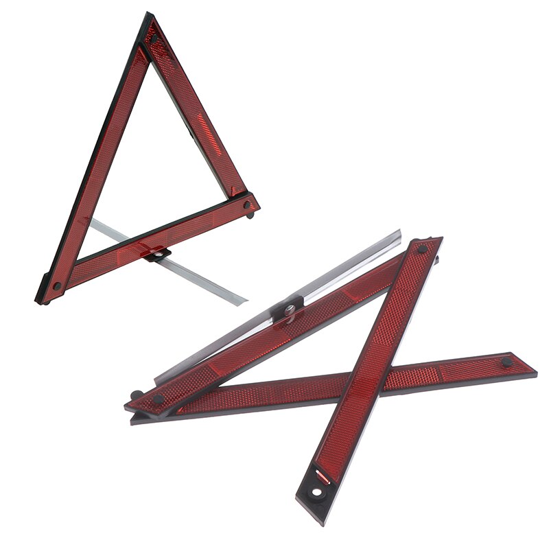 Car Emergency Breakdown Warning Triangle Red Reflective Safety Stop Sign Tripod