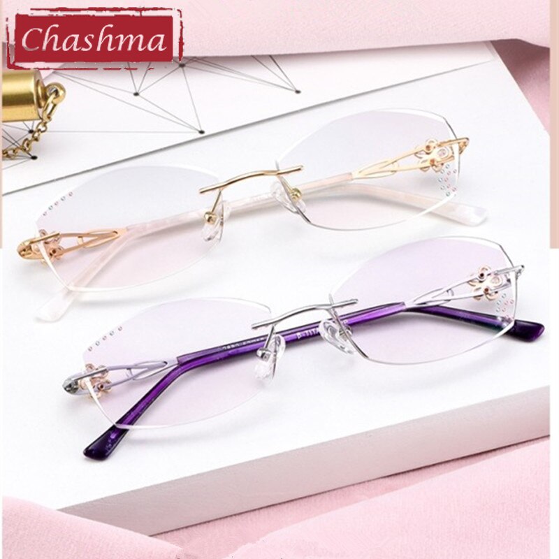 Vrouwen Bril Frame Dark Gradient Tint Lenzen Voor Eye Met Diamanten Bijziendheid Bril Bril