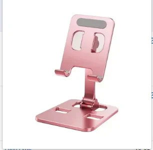 Universel foldbar bordtelefonholder monteringsstativ til iphone 12-16 mobiltelefonholder tablet skrivebordsholder i metal: Lyserød