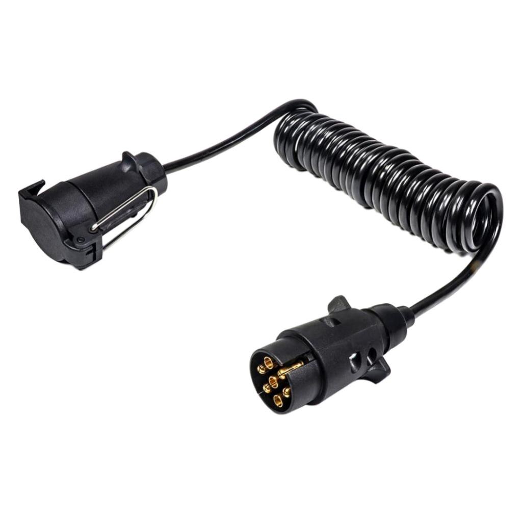7-Way Trailer Plug Adaptor 2.5m Flexible Cable for Boat RV Campers Caravan