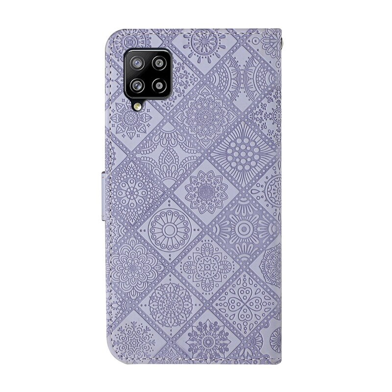 For Samsung A12 Case Leather Wallet On For Coque Samsung Galaxy A12 SM-A125F A 12 Flip Stand Floral Embossed Phone Cover Etui