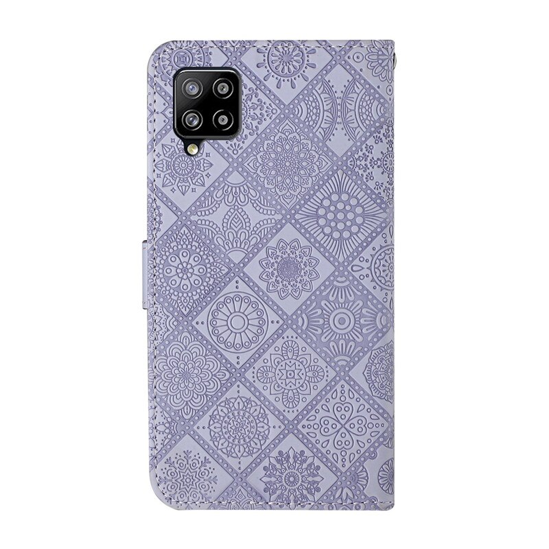 Funda de cuero para Samsung A12, funda con billetera para Samsung Galaxy A12, SM-A125F, A 12, con soporte abatible, funda de teléfono con relieve Floral, Etui