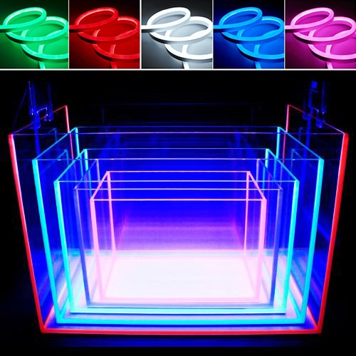 Aquarium fish tank color fluorescent lamp with 220V sump DIY fish tank lamp with LED waterproof light bar 1 meter