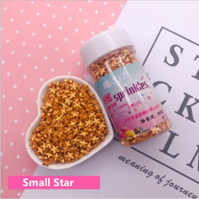 10g Kleine Gold Herz Perlen Essbare Perle Fondant Kuchen DIY kuchen Backen Schokolade Dekoration Zucker Süßigkeiten Fimo Tonne: klein Stern