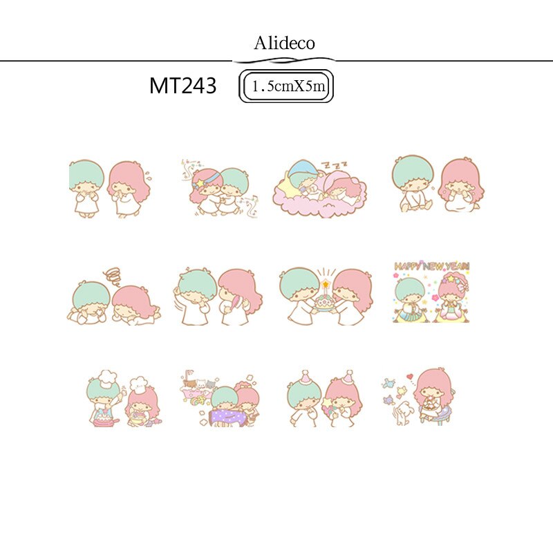 1 stk /1 mye washi maskeringstape havfrueblomst dekorativt selvklebende scrapbooking-papir japanske klistremerker 5m: 243 shuangzixin