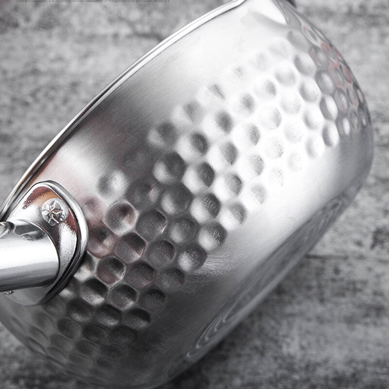 Stainless steel snow pan, small soup pot, commercial household milk pot, cooking noodle pot, porridge pot, single handle small p