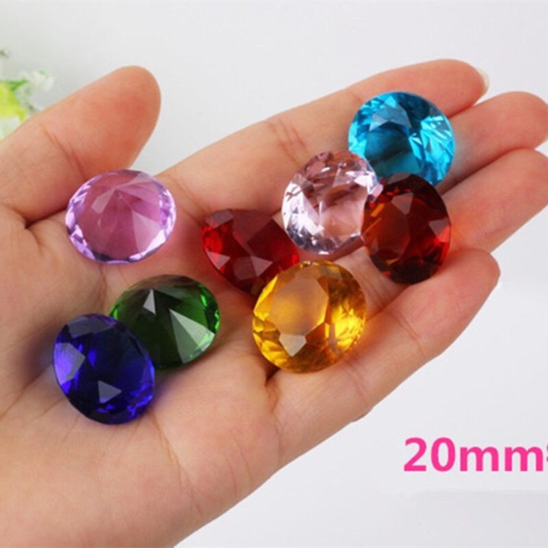 20MM 8pcs Dimeter Crystal Diamond Rainbow Glass Beads Feng Shui Sphere Crystals Decorative Craft Wedding Home Vase Decor