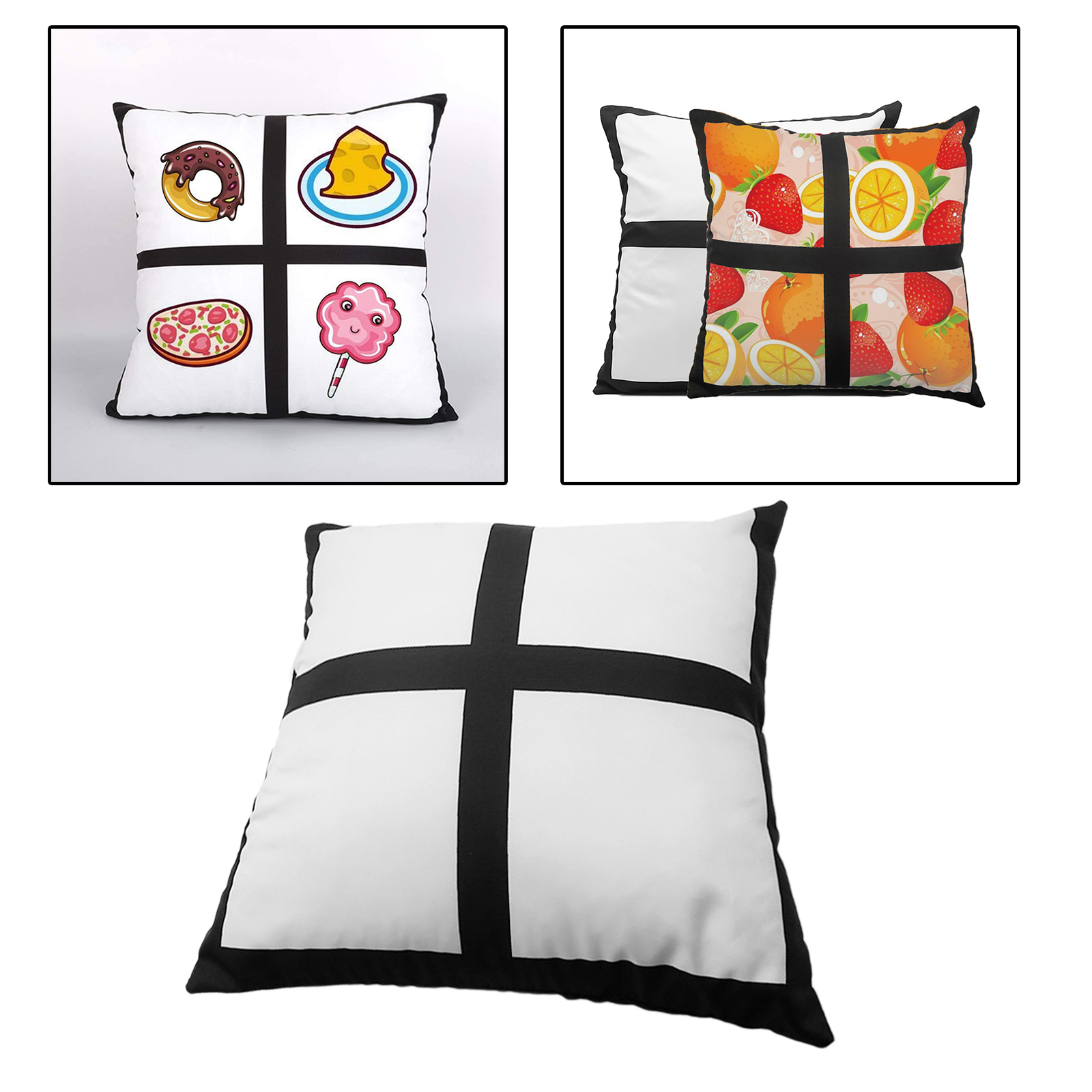 Sublimation pudebetræk varmepresseemner 4 panel pudebetræk dekorative sengestole til hjemmet sofa diy familie foto pudebetræk