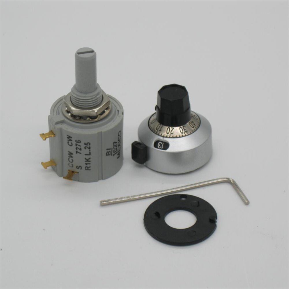 Original Potentiometer, embroidery machine spare parts - CCW CW S 7276 R1K L.25, BI Mexico + Digital knob