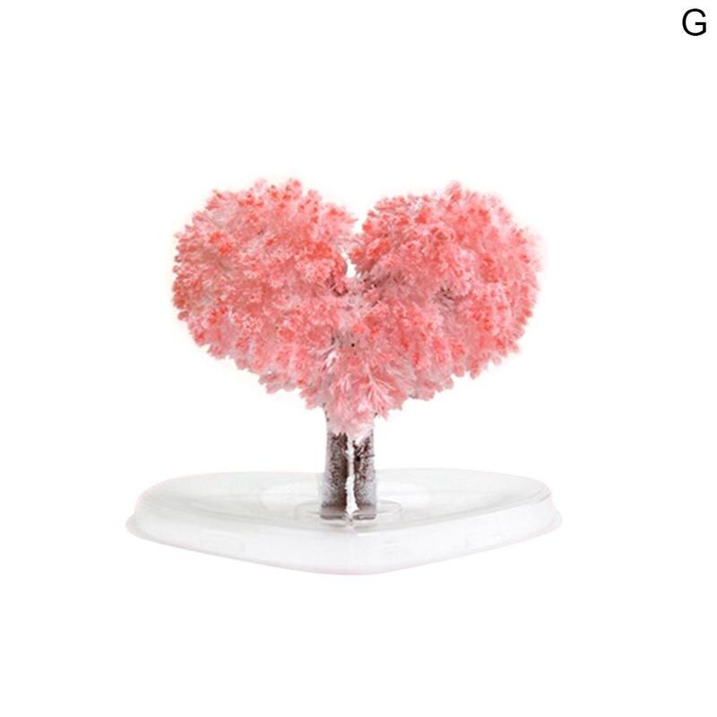 Magiskt papper julgran blommande papper träd körsbärsblomsträd leksaker dränkt i vatten romantisk körsbärsblomsträd rosa kristall: G