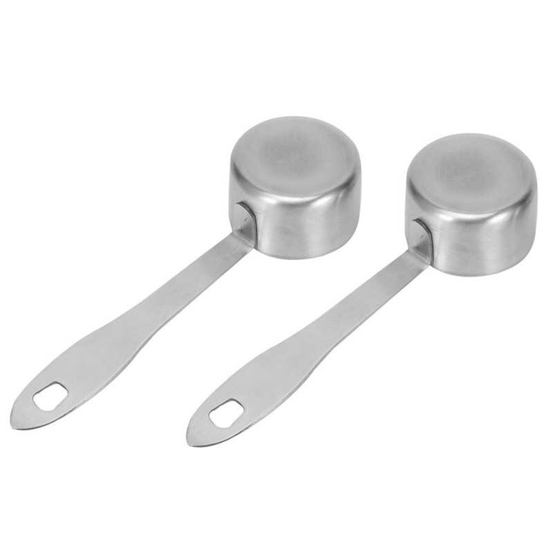 2Pcs 30ml Stainless Steel Coffee Scoop Long Handled Coffee Milk Powder Measuring Spoons Teaspoons Kitchen Accessories
