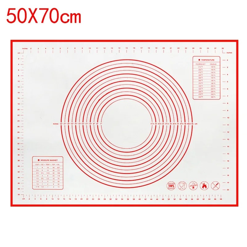 1PCS Kneading Dough Mat Silicone Baking Mat Pizza Cake Dough Maker Kitchen Cooking Grill Gadgets Bakeware: Brown