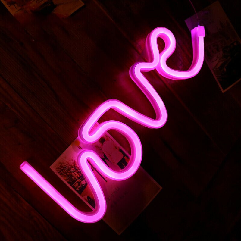 9 estilos de luz de néon led colorido arco-íris sinal de néon para o quarto festa em casa decoração de casamento presente de natal lâmpada de néon: Love