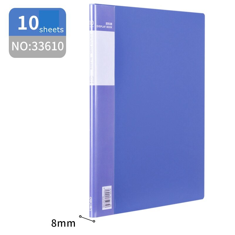 1/2/3/5PCS Deli folder 33610 transparent interleaf A4 clear leaf file folder 10-100 sheets documents loose leaf folder: 33610(1PCS)