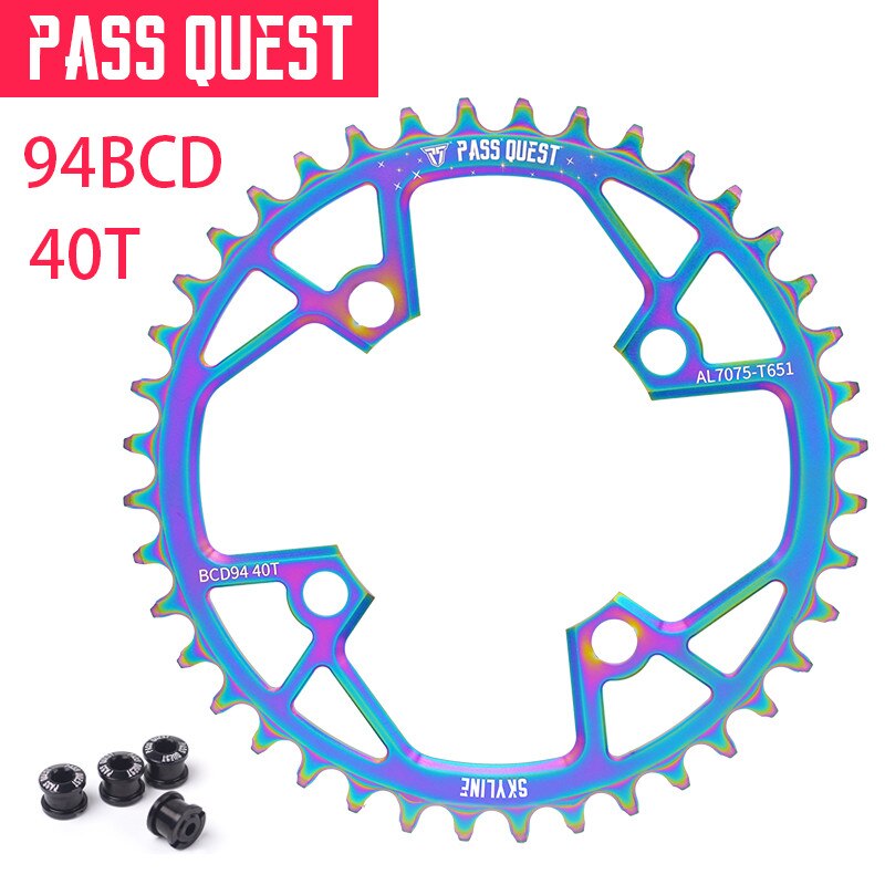 Pass quest mountain cykel kædehjul 94 bcd runde 32t-40t cykel kædering mtb cykel kædehjul krone bcd 94 til nx gx  x1: 40t