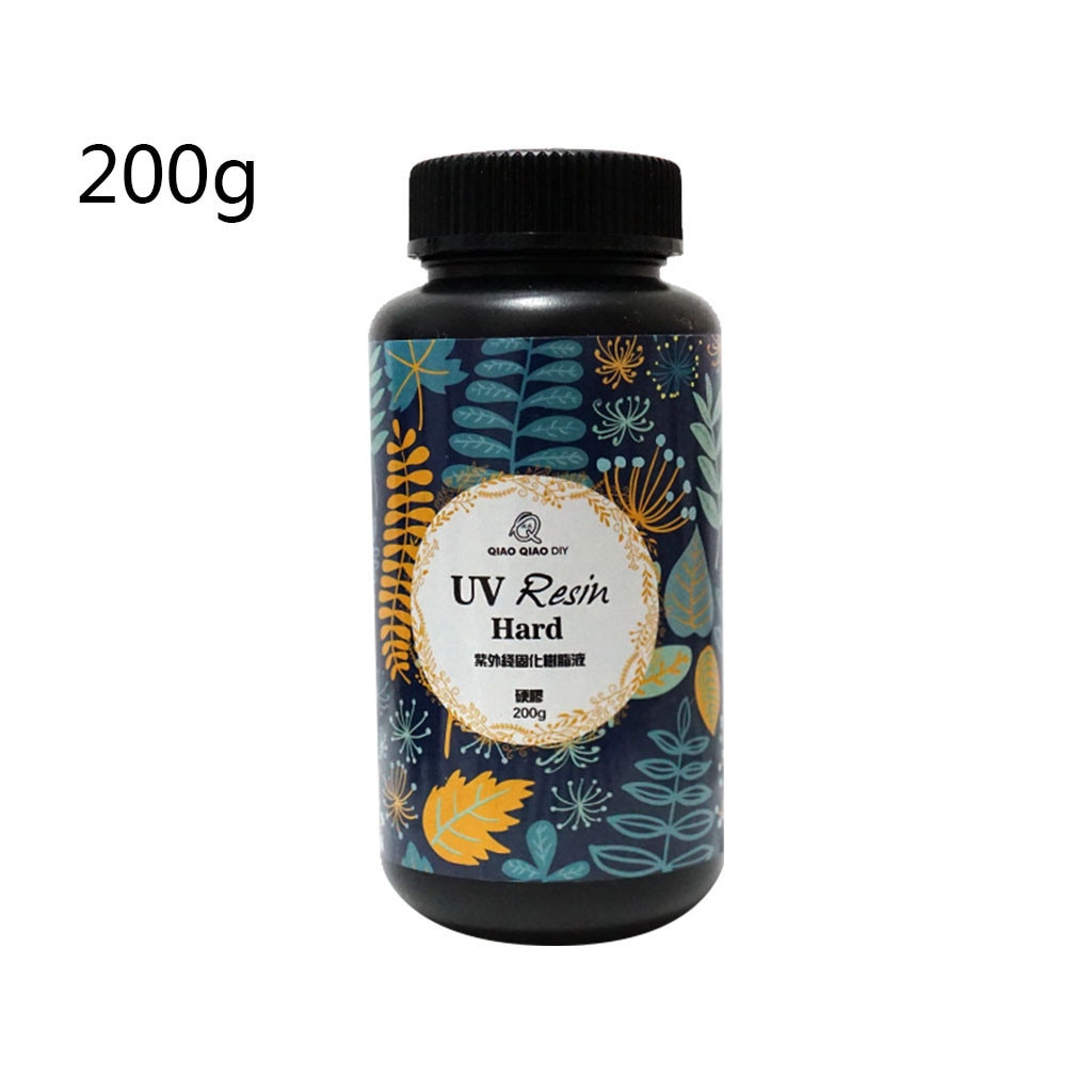 200g UV Ultraviolet Resin Gel Curing Quick-drying Non-toxic Transparent Sunlight Activated Hard DIY Curing Epoxy Resin Jewelry