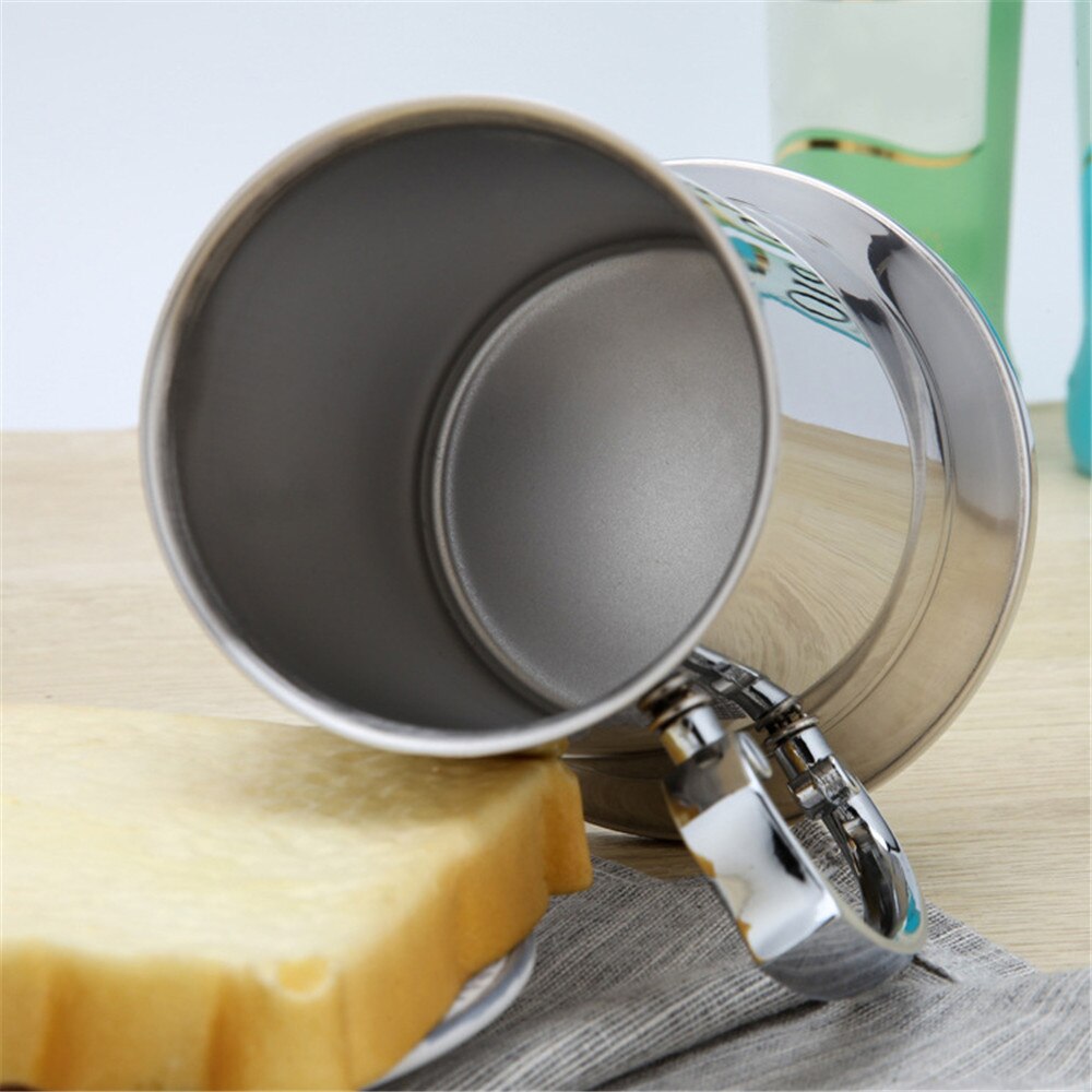 Tankard Stein Double Wall Stainless Steel Beer Mug Cocktail Breakfast Milk Mugs with Handgrip Coffee Cup Bar Tools Drinkware
