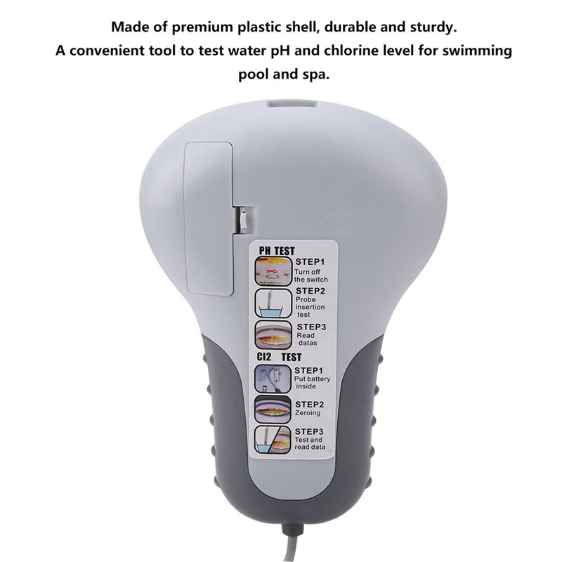Water PH & Chloor Tester - 2-in-1 Zwembad Niveaumeter - Analoog Display met Achtergrondverlichting