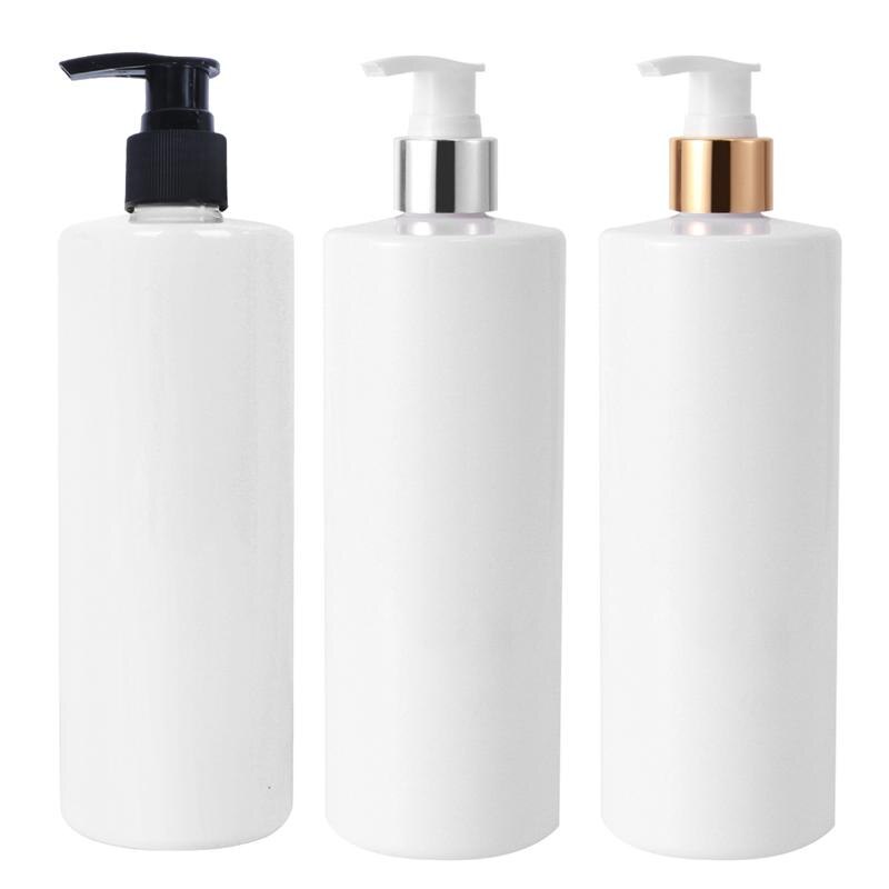 1/2/3 Stuks 500Ml Lege Praktische Fles Shampoo Fles Transparante Eenvoudige Opslag Fles Voor Foam Emulsie hoofd Wassen: White 3pcs