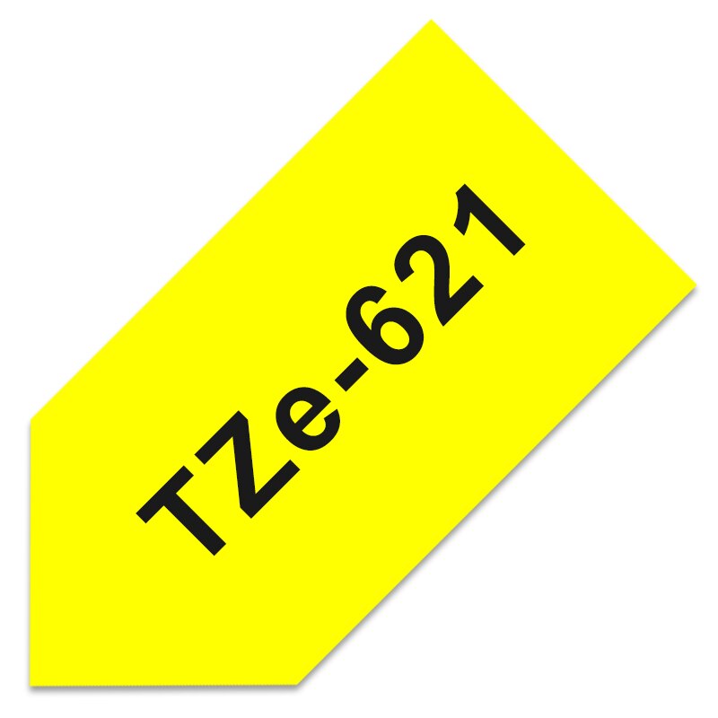 Mixed Color TZe-221 TZ2-221 Label Tapes for Brother 9mm Black on White for Brother P-Touch PT-H100 PT-D210 Label Printer: black on yellow