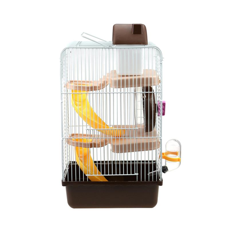 Luxury Three Layer Hamster Cage Pet House Portable Small Pets House Chinchilla Hamster House (Light Blue): Coffee