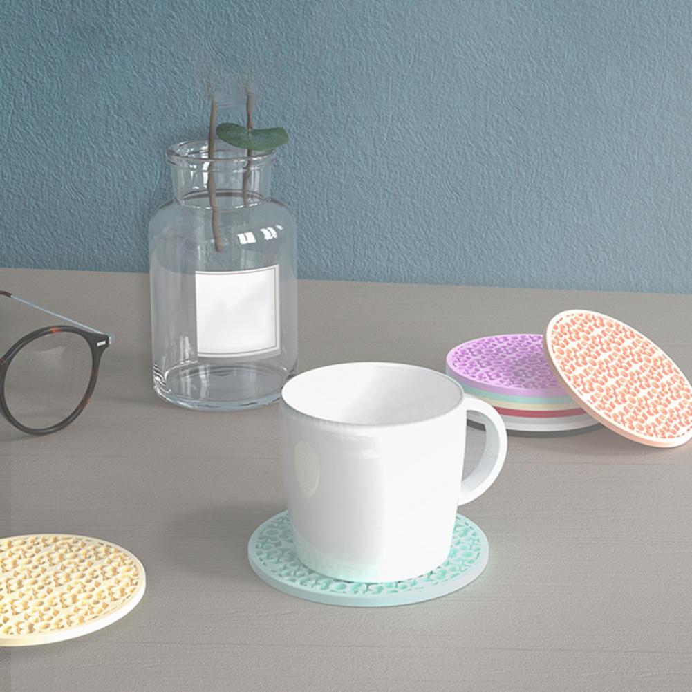 Dessous de Verre en Silicone à Motifs Rétro, Isolation Thermique, Vintage, Rond, Antidérapant, Polymères de Pot, pour Table à Manger, Coussin d'Isolation, 10cm