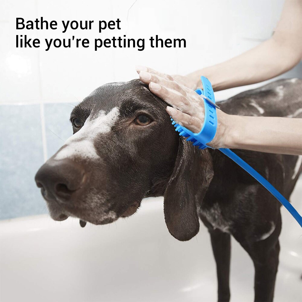NICRW-Herramienta de baño para perros y mascotas, rociador de ducha para mascotas, cepillo para baño de mascota 2 en 1, suministro para mascotas para limpieza de perros, gatos, caballos y masaje, aseo