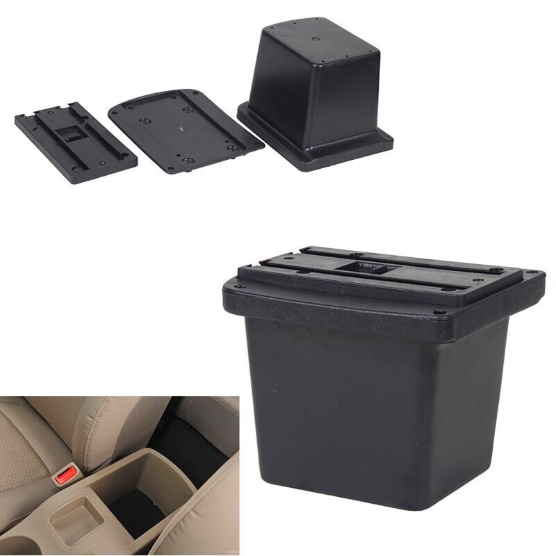 For Hyundai I30 armrest box USB Charging heighten Double layer central Store content cup holder ashtray accessories: Black base only