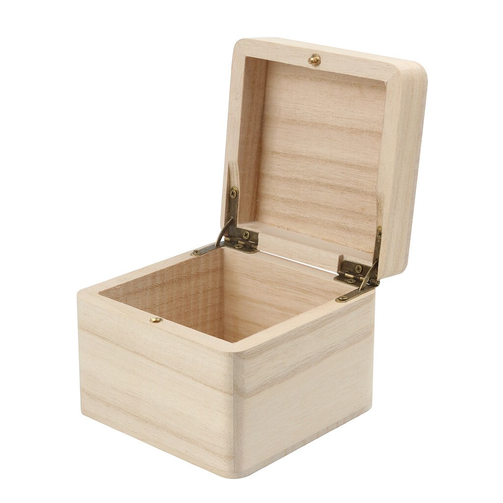 Storage Wood Box Case For Jewel Small Gadget Memory Keepsake for necklace bracelet bangle earrings charms 5.8x9.5x9.5cm: Default Title