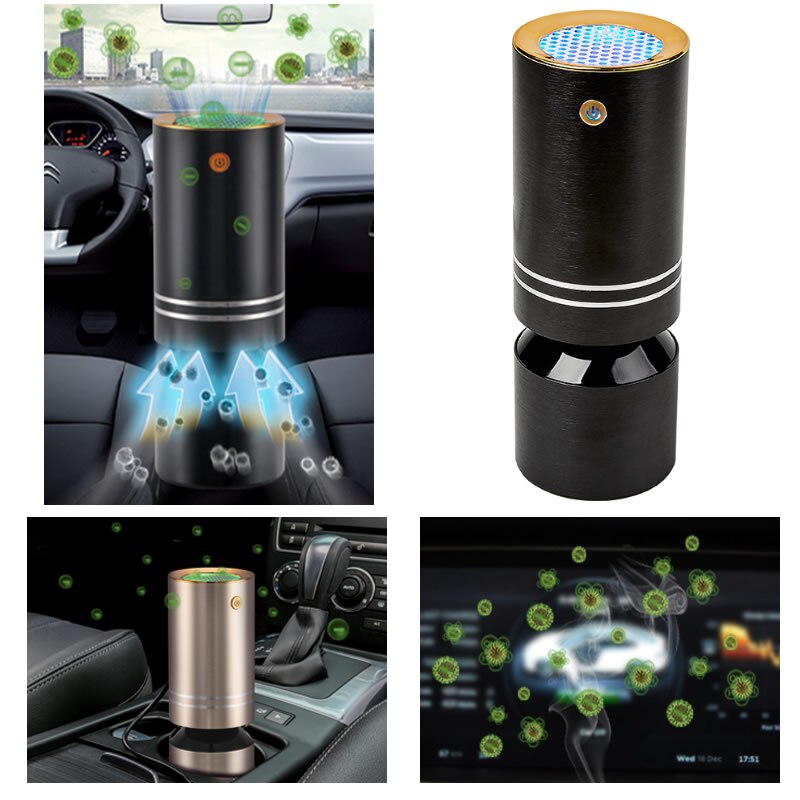 3 i 1 negativ ion bil luftrenser hepa filter bil aktivt kull filter luftrensemaskin usb bil luftfrisker super stum