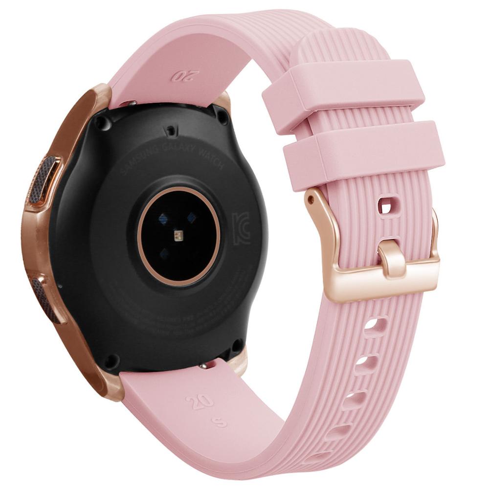 Siliconen band voor samsung galaxy watch 42mm, rubberen vervangende horlogeband voor samsung galaxy watch active 2: Roze